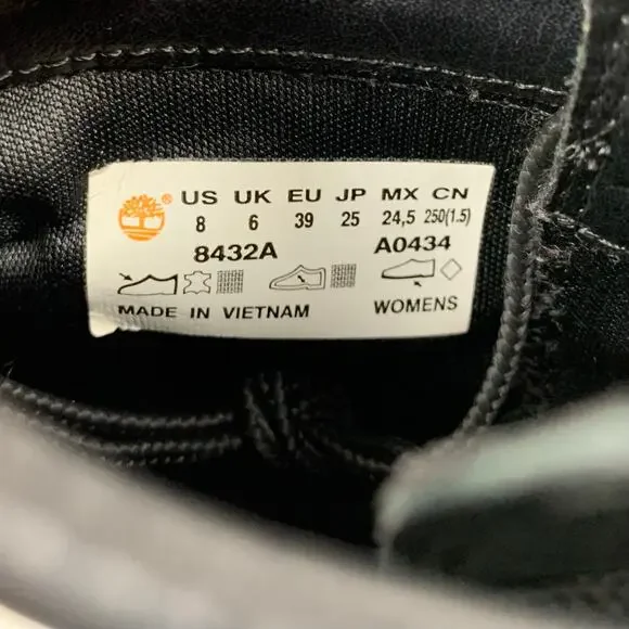 Timberland Glancy Ankle Boots Heeled Black Leather Lace Up Women's 8 - Picture 5 of 12